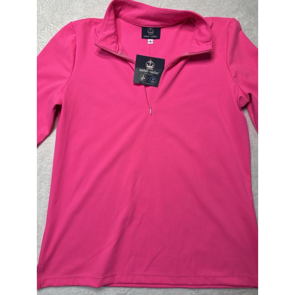Sailor-Sailor Britt Top Fuchsia 1/4 Zip UPF 50+ SZ S Resortwear Golf Tennis